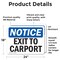 Signmission Exit Sign, Vinyl Decal, 24 in W, 18 in H, Exit To Carport OS-2PACK-NS-D-1824-L-12255 - alternate 6